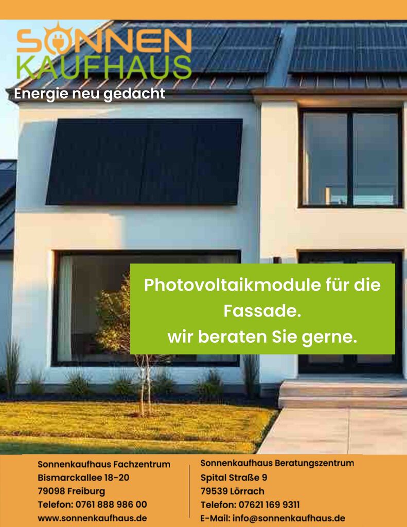 Photovoltaikmodule für die Fassade vom Sonnenkaufhaus 